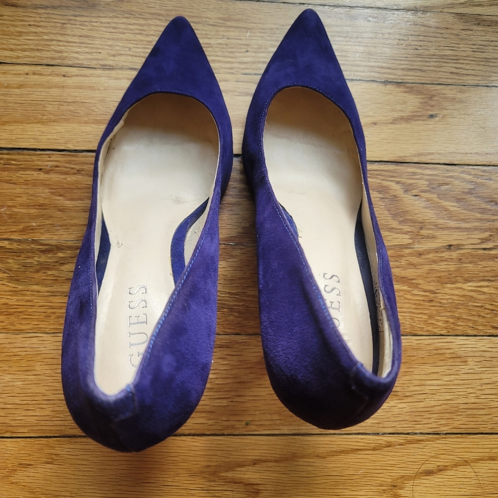 Guess Blue Suede 3 1/2 Pointy Toe Stiletto Size 7 1/2 - Picture 15 of 15